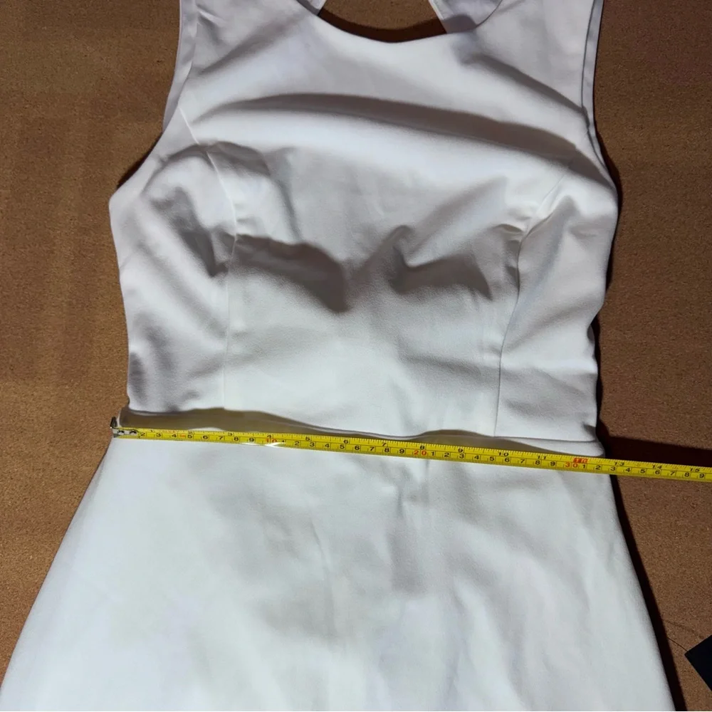 Lulus NWT white mini dress open back bow Soft Girl aesthetic graduation Size L - Picture 6 of 9